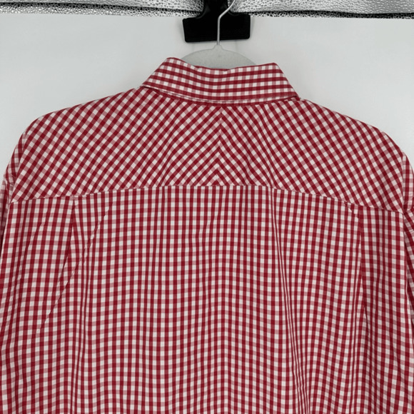 Scott James Mens Button Up Shirt Size XL Checkered Pig Patch Red White Preppy - Picture 10 of 11